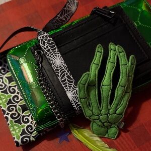 Merry Grinchmas Lot Green Black Wallets Cosmetic Pouch Zombie Hand Hair Clip
